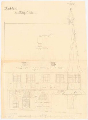 Rathaus, Michelstadt: Seitenansicht 1:50
