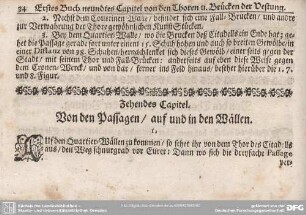 Zehndes Capitel. Von den Passagen/ auf und in den Wällen.
