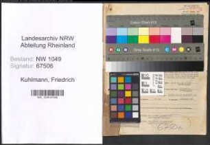 Entnazifizierung Friedrich Kuhlmann , geb. 02.03.1890 (Beamter)
