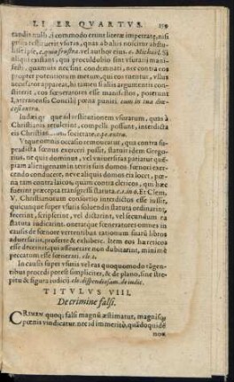 Titulus VIII. De crimine falsi.