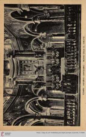 Pompei – Interno Santuario – Trono della SS. Vergine – Intérieur du Sanctuaire de Pompei. – interior of the Sanctuary of Pompei. – Inneres der Wallfahrtskirche von Pompei.