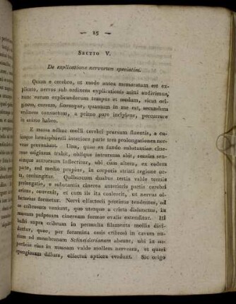 Sectio V. De explicatione nervorum speciatim