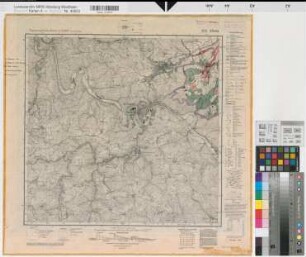 Katasteramt Arnsberg  Kreis Arnsberg, Meßtischblatt Altena 4712, Farbige Einzeichnung mit Namensliste