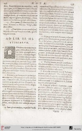 Ad Librum III. historiarum notae