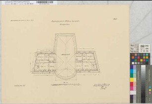 Empfangsgebäude [Bahnhof] Mülheim-Eppinghofen, Blatt~5: Grundriß Dachgeschoß [2~Exemplare], M.~1:100