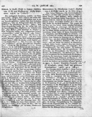 Königsberg, b. Nicolovius (1801): Idyllen von J. H. Voss. 300 S. 8.