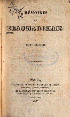 Mémoires de Beaumarchais. 2