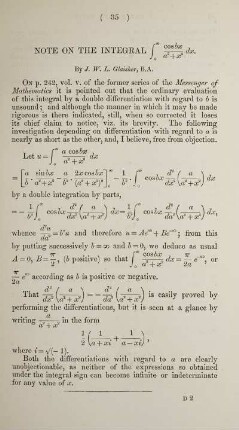 Note on the integral ... .