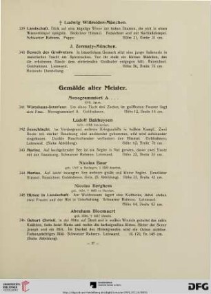 Gemälde alter Meister (Nr. 341-466)