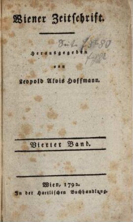 Wiener Zeitschrift. 4 (1792)