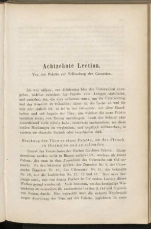 Achtzehnte Lection. Von der Palette zur Vollendung der Carnation.