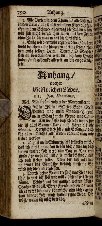Anhang / dreyer Geistreichen Lieder.