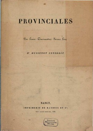 Provinciales