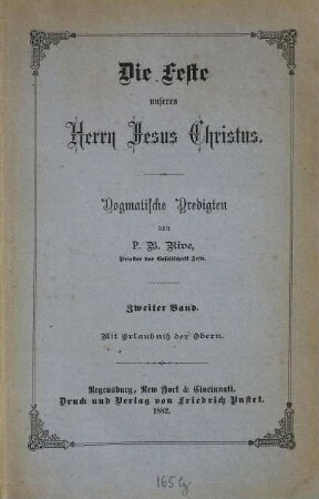 Die Feste unseres Herrn Jesus Christus : dogmatische Predigten, 2