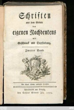 Bd. 2: Schriften aus dem Gebiete des eigenen Nachdenkens mit Geschmack und Empfindung