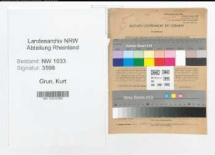 Entnazifizierung Kurt Grun , geb. 05.07.1908 (Polizeibeamter)