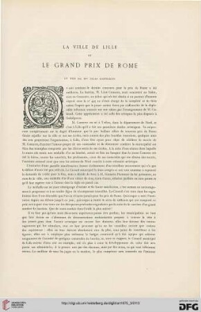 1: La Ville de Lille et le Grand Prix de Rome