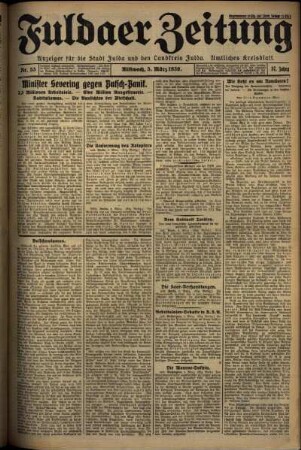 Erste Ausgabe vom Mittwoch, den 05. März 1930.