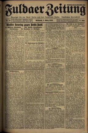 Erste Ausgabe vom Mittwoch, den 05. März 1930.