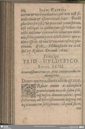 Principi Frid. Hulderico. Epist. XCIII.
