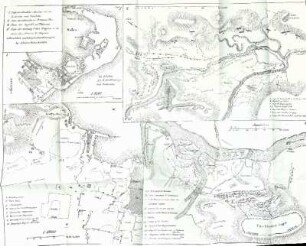 I. Plan der Cittadelle von Messina. II. Plan der Schlacht bei Francavilla. III. Plan des Angriffs auf Palermo. IV. Plan der Stellung Prinz Eugens und der türkischen Arbeiten bei Belgrad.