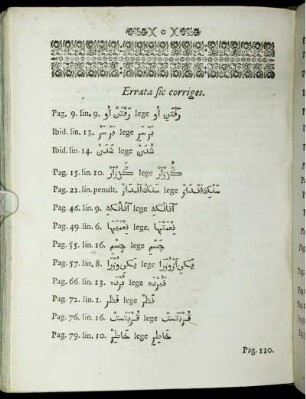 Errata sic corriges.