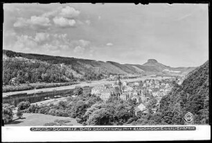 Bad Schandau mit Carolabrücke und Lilienstein