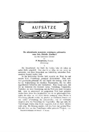 De attentionis mensur causisque primariss von Joh. Friedr. Herbart : (Fortsetzung)