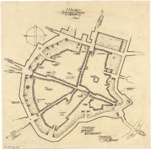 Gsaenger, Gustav; München; Gedanken und Studien zur Stadtplanung Münchens - Grünanlagenschema im Altstadtring (Lageplan)