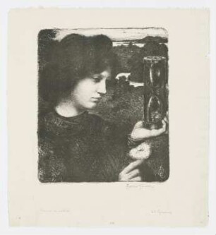 Frau mit Sanduhr