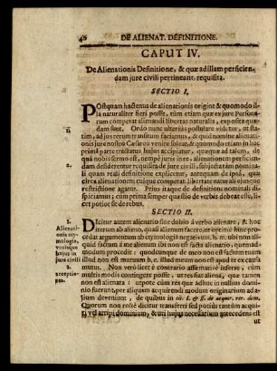 Caput IV. De Alienationis Definitione, & quae ad illam perficiendam jure civili pertineant, requisita.