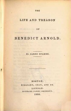 The life and treason of Benedict Arnold