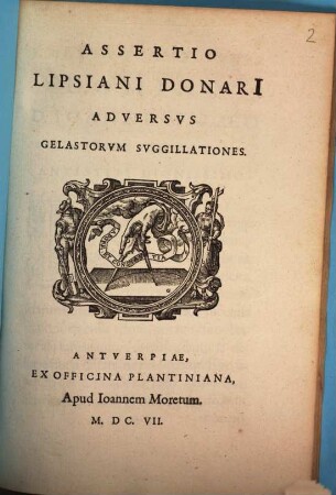 Assertio Lipsiani Donari Adversvs Gelastorvm Svggillationes