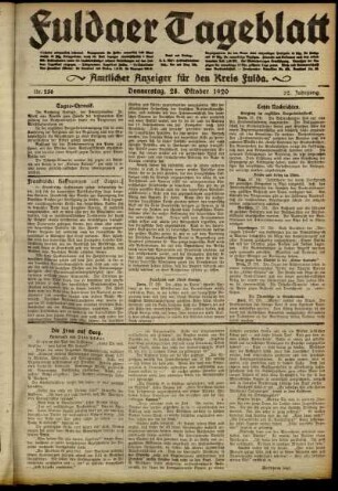 Ausgabe vom Donnerstag, den 28. Oktober 1920.