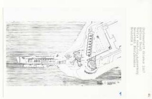 Kurhaus, Berlin-Tegel (Diplomarbeit bei Bernhard Hermkes): Kurhaus, Kurhotel, Boutiquen, Seeterrassen, Grundriss Eingangsniveau 1:200