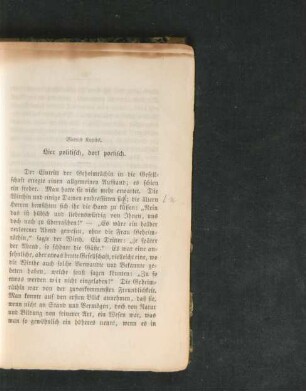 Viertes Kapitel. Hier politisch, dort poetisch.