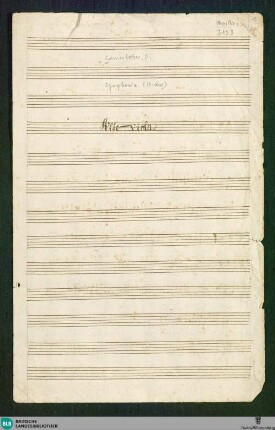 Symphonies - Don Mus.Ms. 2103 : strings; A; ZieC 3.1