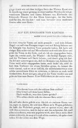 Auf ein Epigramm von Kästner