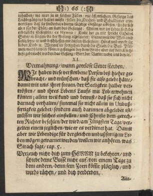 XI. Vermahnung/ wann gottlose Leute sterben