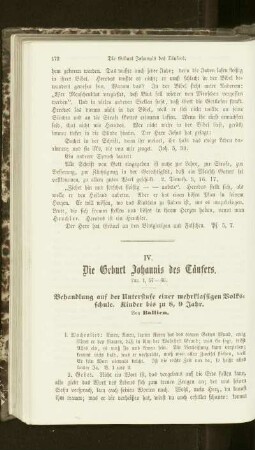 ¬Die¬ Geburt Johannis des Täufers : Luc. 1, 57 - 66 ; Behandlung auf der Unterstufe einer mehrklassigen Volksschule ; Kinder bis zu 8, 9 Jahr