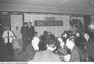 Dresden, Feier 10 Jahre Christlich Demokratische Union (CDU) mit Otto Nuschke (CDU-Vorsitzender), CDU-Mitgliedern, Feier Karg, Januar 1956