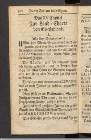Das XV. Capitel. Zur Land-Charte von Griechenland.