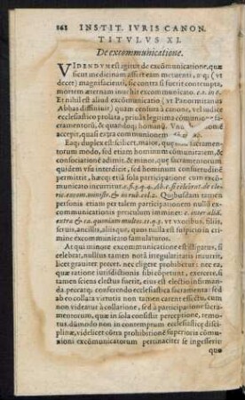 Titulus XI. De excommunicatione.
