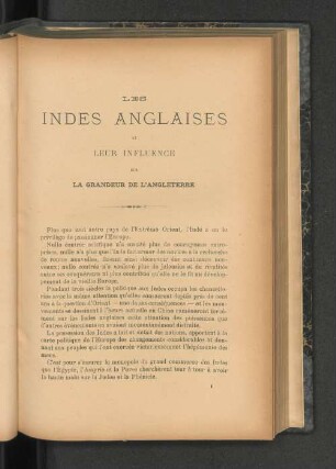 Les Indes Anglaises Et Leur Influence.