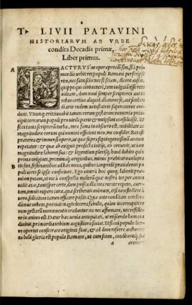 T. Livii Patavini Historiarum Ab Urbe condita Decadis primae ...