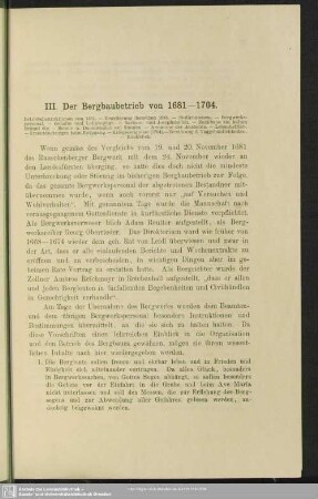 III. Der Bergbaubetrieb von 1681-1704