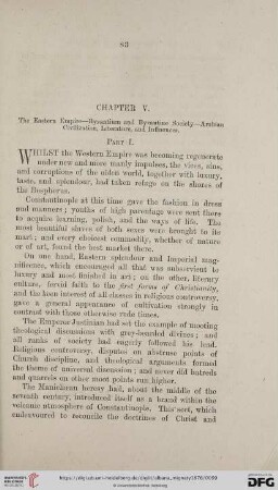Chapter V. The Eastern Empire - Byzantine Society - Arabian Civilization