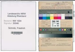 Entnazifizierung Friedrich Schmitz , geb. 16.08.1888 (Gelderheber)