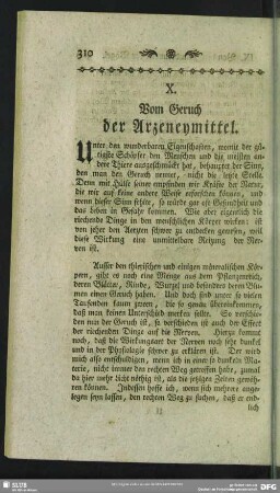 X. Vom Geruch der Arzeneymittel