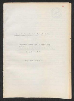 1933/34: Jahresbericht ... - 1933/34